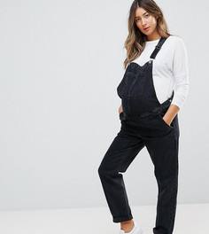 Выбеленный джинсовый комбинезон черного цвета ASOS MATERNITY - Черный