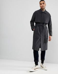 Черный выбеленный oversize-тренч ASOS - Черный