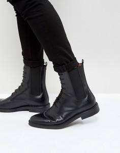 Черные кожаные ботинки со шнуровкой Zign - Черный