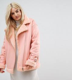 Куртка из искусственной кожи ASOS CURVE - Розовый