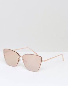 Золотисто-розовые солнцезащитные очки кошачий глаз с накладными линзами ASOS - Золотой