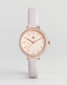 Часы цвета розового золота с кожаным ремешком ASOS Premium - Серый