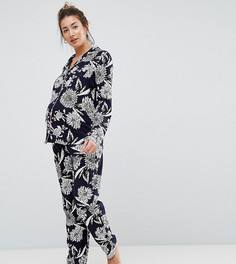 Пижамный комплект с цветочным принтом ASOS Maternity - Синий