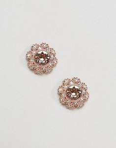 Серьги-гвоздики в виде цветов с кристаллами Ted Baker Seraa - Золотой