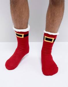 Носки-слиперы с Санта-Клаусом ASOS Christmas - Красный