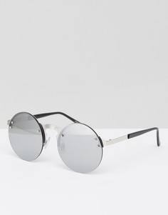 Серебристые солнцезащитные очки в круглой оправе Jeepers Peepers - Серебряный