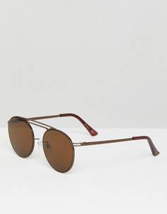 Коричневые круглые солнцезащитные очки Jeepers Peepers - Коричневый