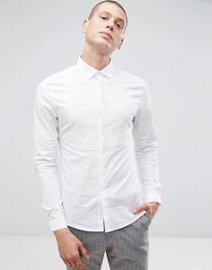 Эластичная зауженная рубашка с кружевной вставкой ASOS - Белый
