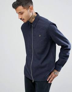 Темно-синяя креповая рубашка на молнии Farah Cromwell - Темно-синий