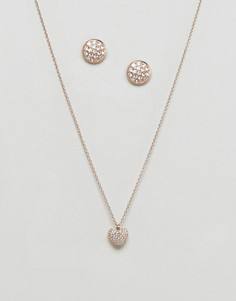 Подарочный набор с ожерельем и серьгами-гвоздиками Michael Kors - Золотой