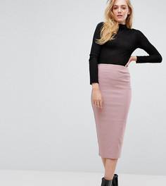 Удлиненная юбка-карандаш с завышенной талией ASOS TALL - Розовый