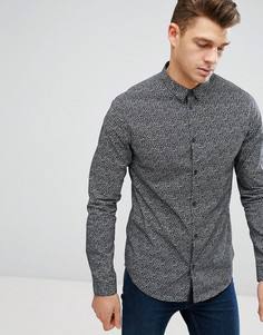 Темно-серая рубашка с принтом New Look - Серый
