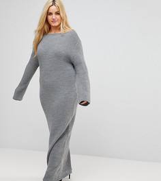 Платье-джемпер макси с глубоким вырезом на спине Alice & You - Серый
