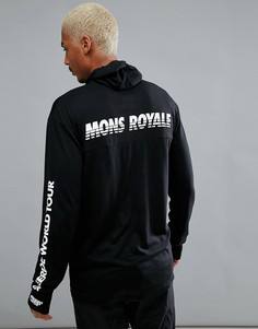 Лонгслив из мериносовой шерсти с капюшоном Mons Royale Yotei Powder - Черный