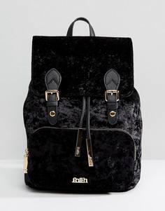 Бархатный рюкзак с двумя пряжками Faith - Черный
