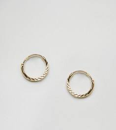Позолоченные серебряные ограненные серьги-кольца ASOS - Золотой