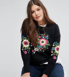Simply Be Embroidered Sweat Top - Черный