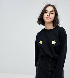 Новогодний свитшот со звездочками Monki - Черный