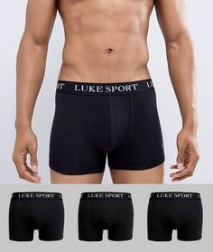 3 черных боксеров-брифов Luke Sport Niter - Черный