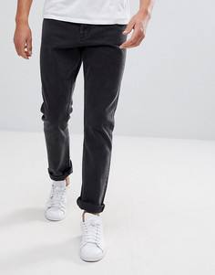 Черные укороченные джинсы слим заниженного кроя Weekday Line Unisex - Черный