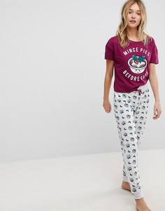 Трикотажная пижама с новогодним принтом New Look - Мульти