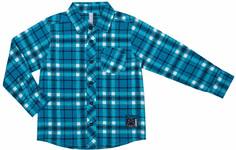 Сорочка для мальчика Barkito «Космо-монстр», голубая с рисунком в клетку