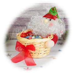 Новогодний сувенир СИМА-ЛЕНД Конфетница Дед Мороз снежинки на колпаке 2172694
