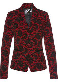 Пиджак с кружевным узором (темно-красный/черный с рисунком) Bonprix