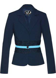 Пиджак с кружевной отделкой (темно-синий/синяя пудра) Bonprix