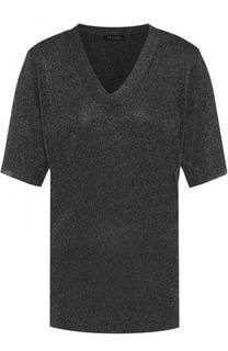 Топ с V-образным вырезом и металлизированной отделкой Escada