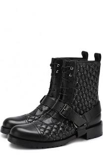 Кожаные ботинки Rockstud Spike с ремешками Valentino