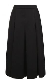Однотонная юбка-миди со складками Escada