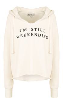 Хлопковая толстовка свободного кроя с капюшоном Wildfox