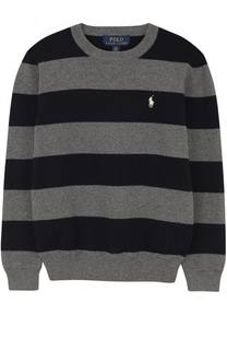 Пуловер из хлопка в полоску с логотипом бренда Polo Ralph Lauren