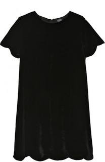 Платье прямого кроя с фигурной отделкой Armani Junior