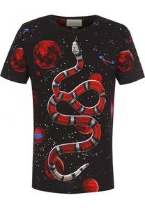 Хлопковая футболка с принтом Gucci
