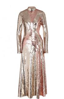 Приталенное платье-миди с открытой спиной и пайетками Emilio Pucci