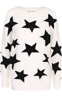 Шерстяной пуловер с круглым вырезом и принтом в виде звезд Alice + Olivia
