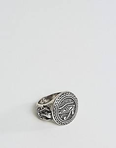 Серебристое кольцо с египетским амулетом глаз Гора ASOS - Золотой