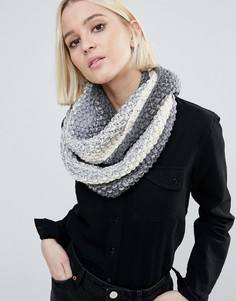Вязаный шарф с эффектом омбре (кремовый / серый) Genie by Eugenia Kim Dakota - Серый