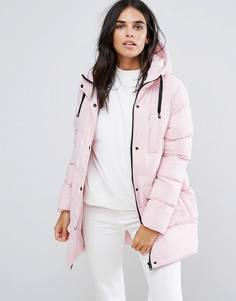 Дутое пальто средней длины Brave Soul - Розовый