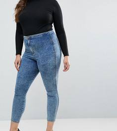 Синие джеггинсы с завышенной талией ASOS CURVE RIVINGTON - Синий