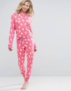 Пижама с длинными рукавами и мороженым Chelsea Peers - Красный