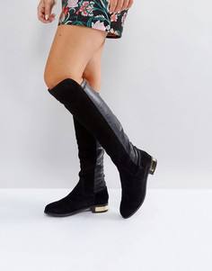 Замшевые высокие сапоги на плоской подошве Carvela - Черный