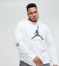 Белый лонгслив с принтом на рукавах Nike Jordan PLUS AA3272-100 - Белый