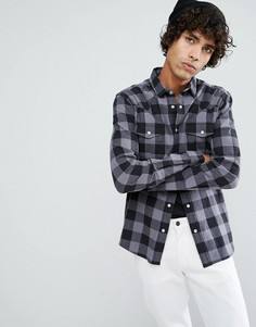 Серая рубашка скинни в клетку ASOS - Серый