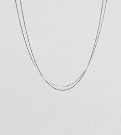 Серебристое двойное ожерелье-цепочка DesignB London эксклюзивно для ASOS - Серебряный