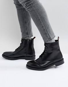 Черные ботинки из телячьей кожи с меховой подкладкой HUGO by Hugo Boss Defend - Черный