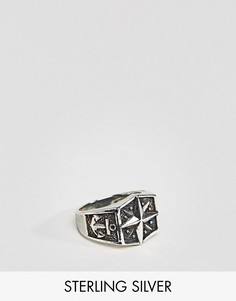 Серебряное кольцо с узором в виде якоря ASOS - Мульти
