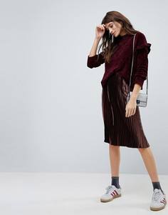 Плиссированная юбка миди с эффектом металлик Glamorous - Медный